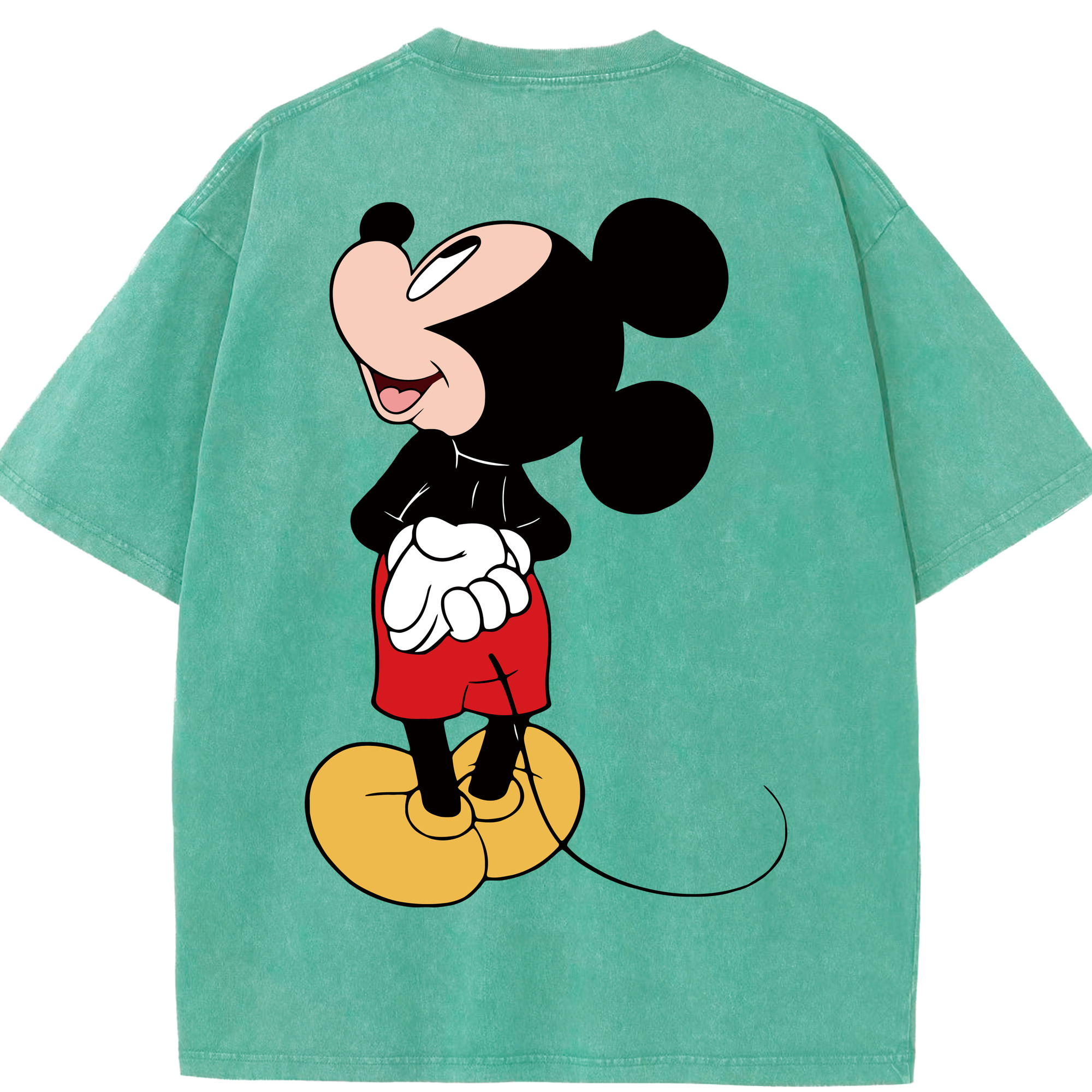 （画像用） ミッキーマウス Mickey Mouse 綿100% ヴィンテージ風 半袖Tシャツ（背面プリント）